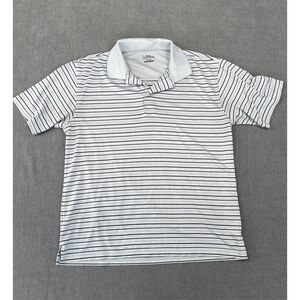 PGA Tour Polo Shirt Men XL Striped Gray Black Golf Activewear‎ Lightweight